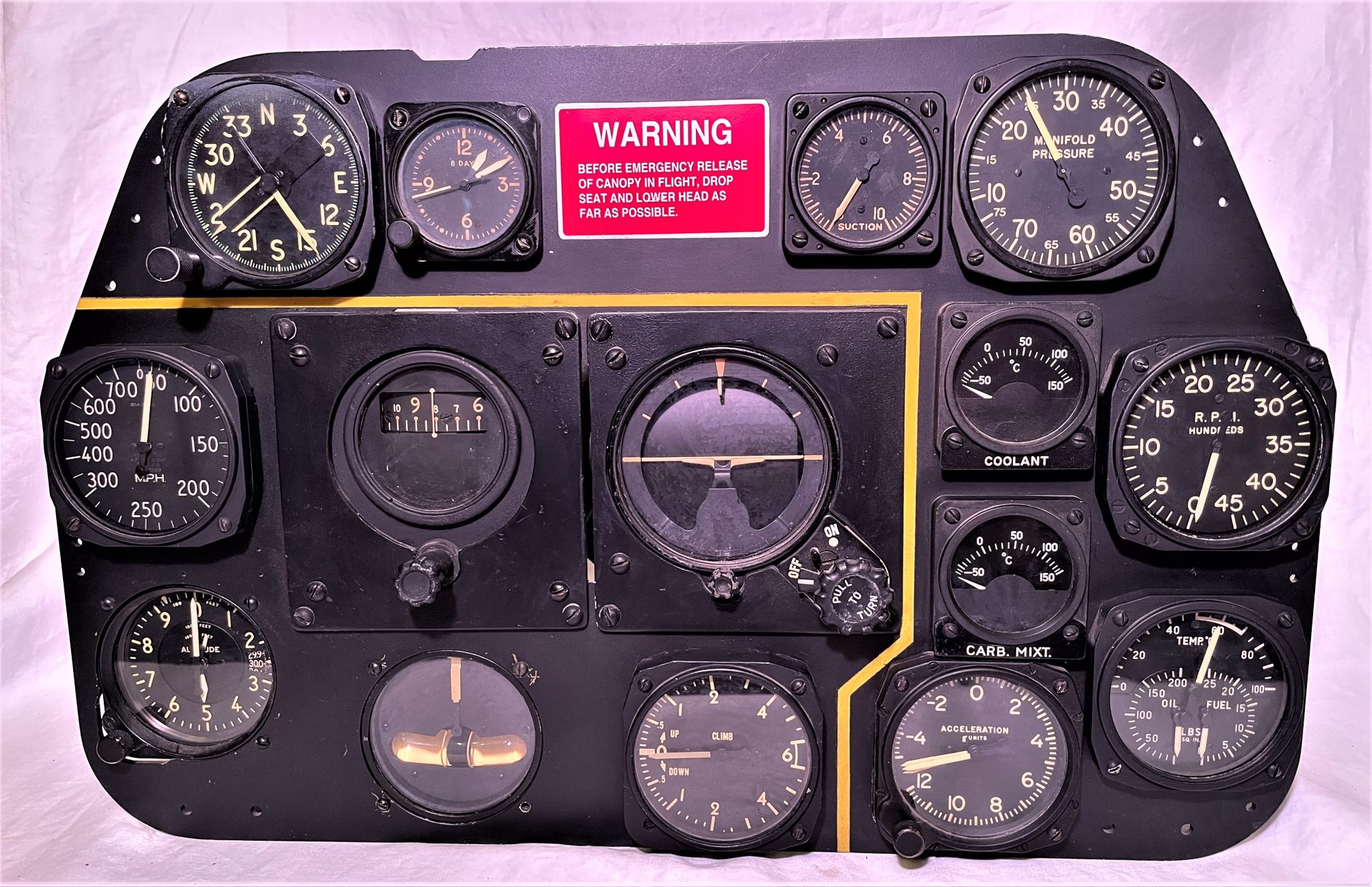 WWII Reproduction P 51 Instrument Panel Westwall Militaria