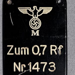 WWII German Kriegsmarine Range Finder Data Plate – Original