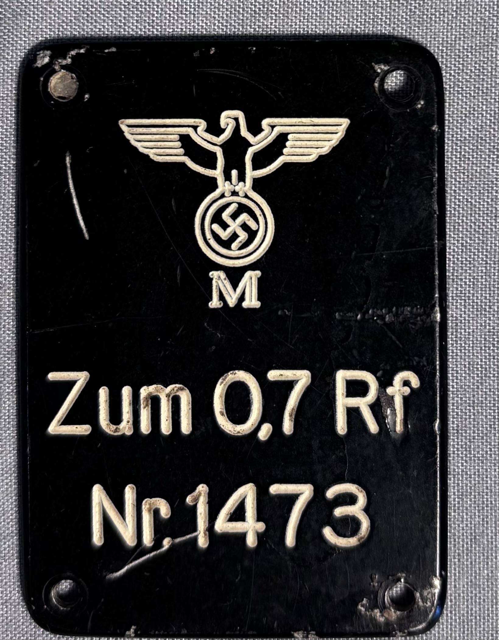 WWII German Kriegsmarine Range Finder Data Plate – Original